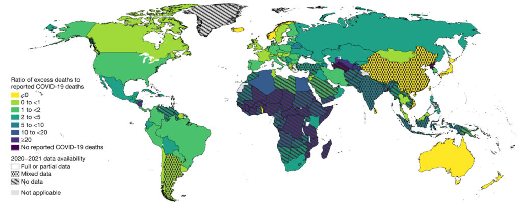 The WHO estimates of excess mortality associated with the COVID-19 pandemic